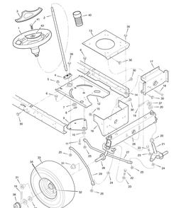 Steering Diagram and Parts List for 7800295-405012X108 2008 Briggs and Stratton Lawn Tractor